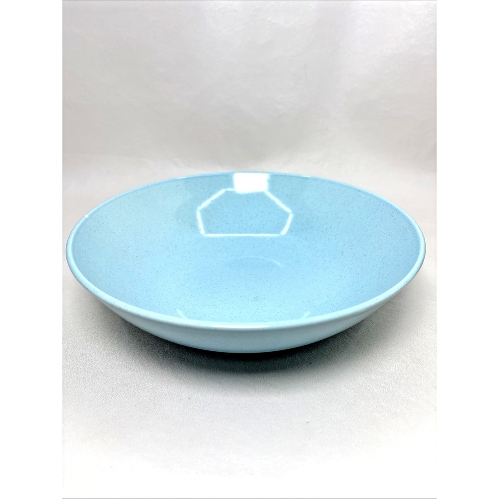 Taylor Smith & Taylor 9" Round  Pebbleford Turquoise Blue MCM Serving Bowl Vtg